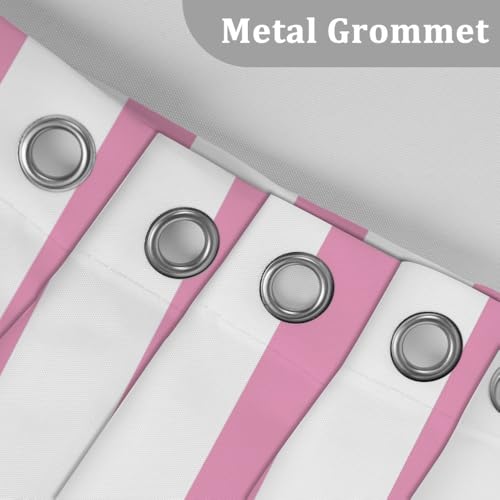 Pink White Striped Shower Curtain Sets Decor Pink and White Vertical Stripes Decor Modern Fashion Simple Bathroom Curtain for Home Bathtub Stall Decoration Hooks Included,48x72inch - color: Pink, size: 48"W x 72"L (Pack of 1)