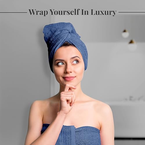 Tens Towels Pack of 4 Extra Large Bath Towels 30 x 60 Inches, 100% Cotton, Larger & Lighter Weight, Quicker to Dry, Super Soft and Absorbent, Perfect for Bathroom, Blue - color: Blue