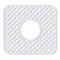 2 Pack Silicone Sink Protector for Kitchen Sink, Trellis Pattern 12 x 11" Sink Grid Mat Silicone Protectors, Center Drain, White - color: White