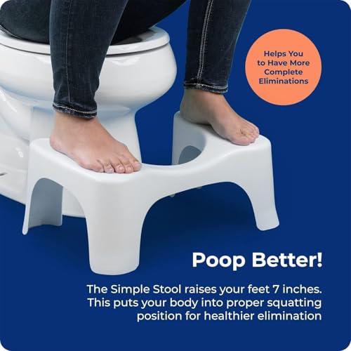 Squatty Potty Simple Curve Bathroom Toilet Stool 7" White - color: White