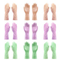 Dishwashing Gloves, 9 Pairs Reusable Medium Kitchen Gloves, Wear-Resistant Natural Latex with Non-Slip Palm, Flocked Liners for Better Grip, Soft Comfort for Garden, Toilets