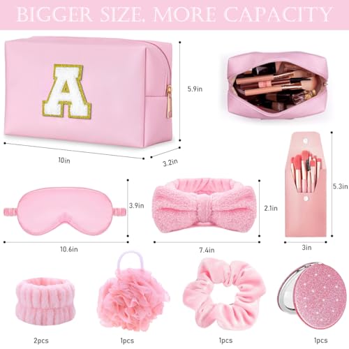 Elegant Spa Set for Women– All-in-One Kit with Makeup Brushes, Hair Scrunchies, Sleep Mask, Bath Bombs – Ideal Gift for Teens, Bridesmaids & More-E - style: E
