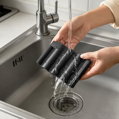 Silicone Soap Dish,Self Draining Soap Holder Perfect for Shower,Bathroom Sink,Kitchen Sink & Travel,Non-Slip Bar Soap Holder Extend Soap Life,Keep Soap Bars Dry & Easy Cleaning NBlack-1Pcs - color: Nblack-1pcs
