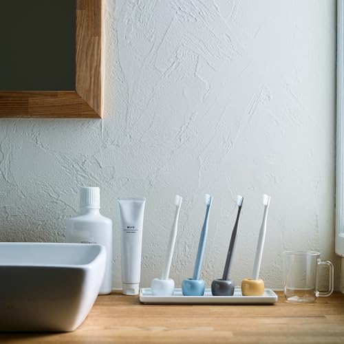 Muji Porcelain Toothbrush Stand (Yellow) - color: Yellow