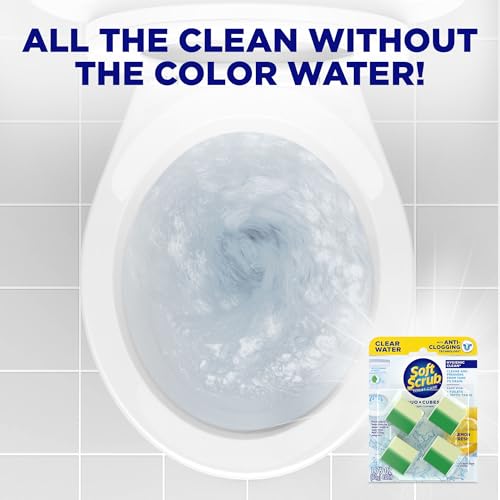 Soft Scrub In-Tank Toilet Cleaner Duo-Cubes, Lemon Fresh, Clear Water, 4 Ct, Cleans & Freshens, Helps Fight Toilet Ring, Hard Water & Limescale Stains - size: 4 Count (Pack of 1)