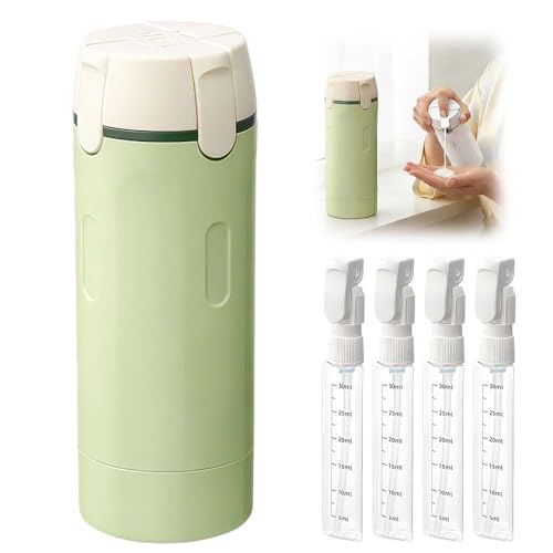 4 in 1 Travel Dispenser, 4 Pack 30ML Travel Bottles for Toiletries, Leak Proof Travel Size Containers, Portable Containers for Shampoo Lotion Conditioner Cream (Green) - color: Green 30ml