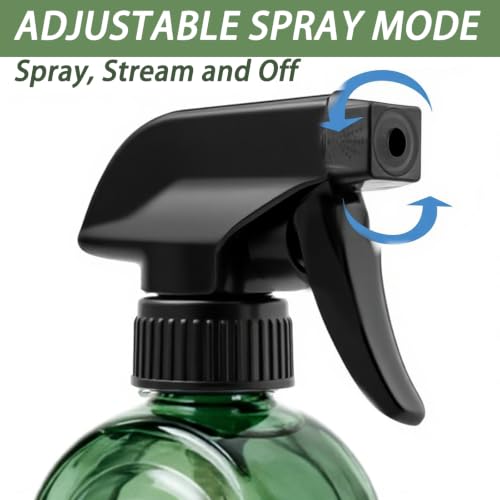 Green Glass Spray Bottle, Refillable Indoor Plant Mister,13.5oz Water Spray Bottle with Adjustable Nozzle,Plant Mister Spray Bottles for Indoor Plants, Cleaning, Hair Care, Pets Care(2pcs) - color: Green-1