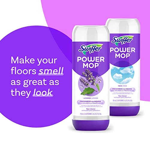 Swiffer Power Mop Refill Pack, Floor Cleaner for Mopping Tile, Vinyl, Laminate, Wood in Home, Bathroom, Kitchen, All Purpose Multi-Surface Cleaning, 5 Pads + 1 Lavender Solution - size: 25.3 Fl Oz (Pack of 1)