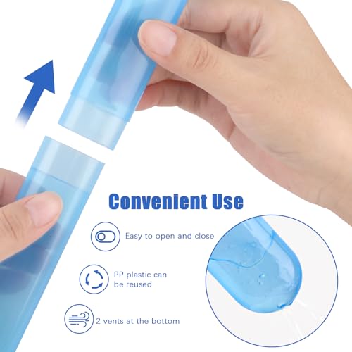 6 Pack Travel Toothbrush Case Breathable Portable Toothbrush Holder Plastic Toothbrush Cover Container for Couples Valentine Gifts, Traveling, Bathroom, School, Home, Business, Camping - color: Red+Blue+Green+Grey+Lucency(2)