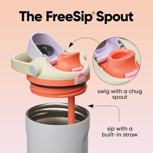 Owala FreeSip Sway Insulated Stainless Steel Water Bottle with Two-Way Spout, Built-In Straw and Bucket Handle, Made for Travel, School, and Sports, 30oz, BPA Free, Leak Proof, Beach House - color: Beach House, size: 30 Ounces