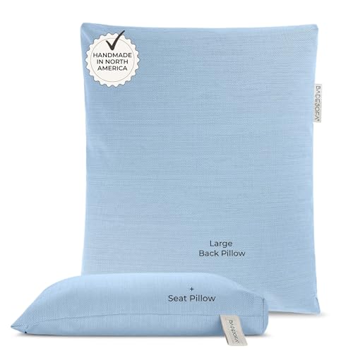 BADESOFA® Full Body Bath Pillow for Tub – Luxury Bathtub Pillow Set (Seat + Large Back Pillow 29”x21”), Quick-Dry, Non-Slip Weighted Spa Cushion for Freestanding & Deep Tubs in Blue - color: Blue, size: Set Large