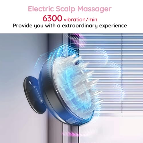 Electric Handheld Hair Massager, Cordless Hair Scalp Massager Portable Head Scratching Massager with 2 Modes Vibration Comb for Hair Growth, Deep Cleansing and Stress Relaxation - color: Black