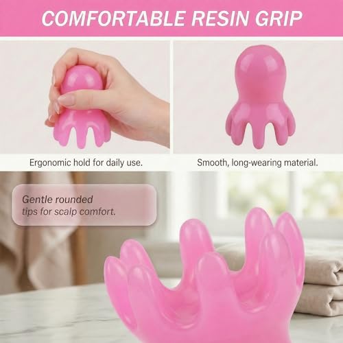 NIIIYTYB 2Pcs Head Massage Tools Scalp Massager and Scraper for Deep Relaxation Acupressure Massager Japanese Spa Hair Care Tool for Home Office Travel Rose Pink - color: Rose Pink