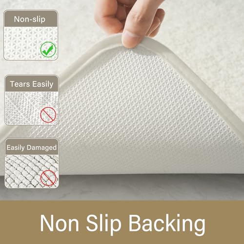 LOCHAS Bathroom Rug 24x17 Inch, Soft Thick Absorbent Microfiber Bath Rugs for Bathroom, Machine Washable, Shaggy Plush Non Slip Bath Mat for Tub, Shower Floor, Quick Dry Mats, Cream White - color: Cream White, size: 24x17 inch (Rectangular)