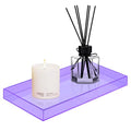 ROYALITA Acrylic Tray Bathroom Tray for Countertop, Guest Towel Holder Tray for Napkin Perfume Jewelry Makeup, Vanity Trays for Soap Dispenser, Aromatherapy, Cup & Candle, Purple - color: Purple