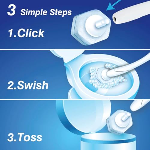 Toilet Wand Refills for Clorox,Upgrade Scrubbing Fiber Cotton Brush Heads Compatible with Clorox Toilet Wand for Bathroom Efficient Cleaning, Pack of 50