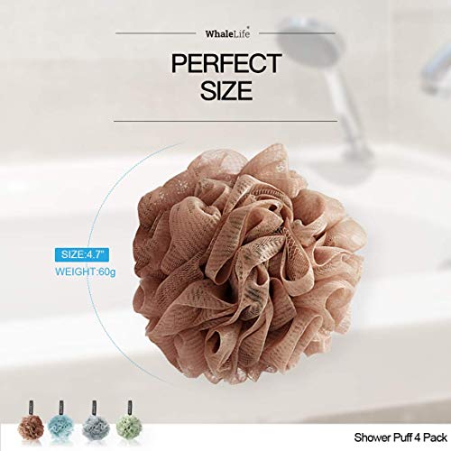 Loofah Sponge Bath Sponge for Women Men 4 Pack (Borwn Blue Gray Green) - style: Borwn Blue Gray Green