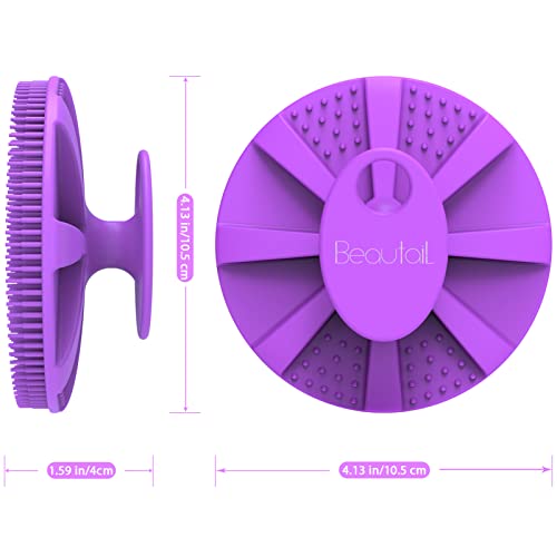 Silicone Body Scrubber, BEAUTAIL Shower Bath Scrubber, More Hygienic Than Traditional Loofah, Lather Nicely, Long Lasting, Gentle Exfoliating Brush for Women Men Baby Sensitive Skin, 1 Pack, Purple - color: Purple 1 Pc