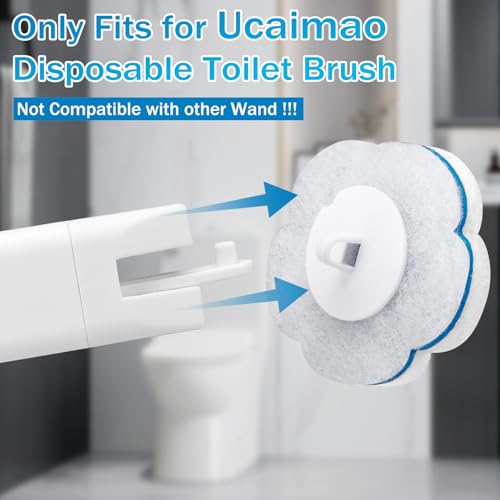 80 PCS Disposable Toilet Brush Cleaner Refills，Toilet Bowl Brush Handle Refills Cleaning System Replacement Heads Cleaner Pads for Bathtub Wash Basin (Only Refills，Only Fits Ucaimao) - White - size: 0 set+80 refills-White