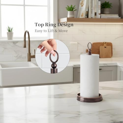 KASUNTO Paper Towel Holder Steel Paper Holder countertop，Black Paper Towel Holder for Kitchen Countertops, Bars & Dining Tables,Fits Standard & Jumbo Rolls, Oil Rubbed Bronze - color: Oil Rubbed Bronze