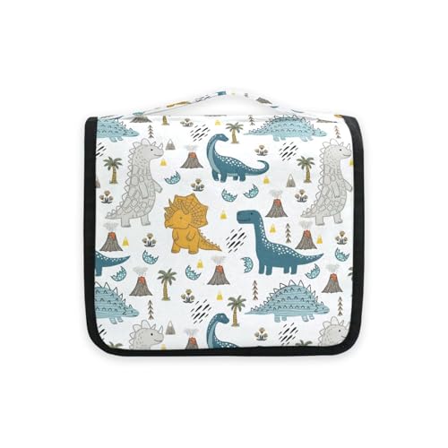 senya Hanging Travel Toiletry Bag Kit Makeup Case Cosmetics Organizer for Men Women - color: Kids Cartoon Dinosaurs