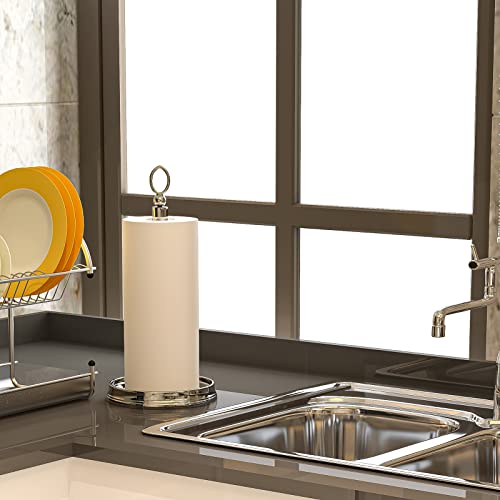 KASUNTO Paper Towel Holder With Heavy Weighted Base - Steel Countertop Stand for Kitchen, Bars & Dining Tables - Fits Standard & Jumbo Rolls - Brushed Nickel - color: Brushed Nickel
