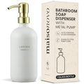 MaisoNovo Soap Dispenser 1-Piece Set | 16.9oz White Bottles with Gold Stainless Steel Pump Core - color: White/Gold