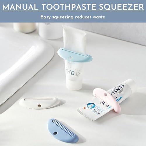 20pcs Plastic Toothpaste Squeezer 4-Color Toothpaste Tube Squeezer Cute Plastic Tube Squeezer Bracket, Multi Functional Toothpaste Squeezer, Used for Squeezing Residual Cleansing Milk Cosmetics