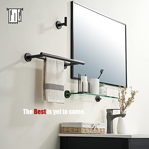 JQK Double Towel Bar Oil Rubbed Bronze, 15 Inch 304 Stainless Steel Thicken 0.8mm Towel Rack Holder for Bathroom Washcloths and Hand Towels, ORB Wall Mount, Useable Length 12 Inch, TB100L12-ORB - color: Oil Rubbed Bronze, size: 15 Inch