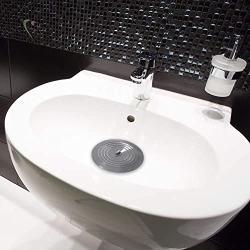 VIGOR PATH Set of 2 Silicone Tub Stoppers - 5.9 Inches Sink Stoppers - Flat Bathtub Drain Covers, Hair Catchers and Suction Bathtub Plugs for Kitchen, Bathroom and Laundry (White) - color: White