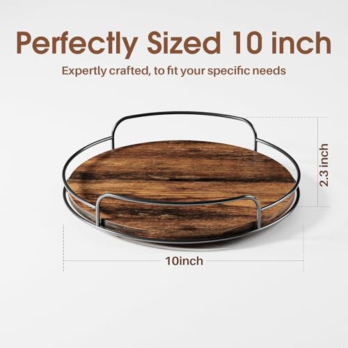 LLAMU 10'' Lazy Susan Organizer, Wooden Lazy Susan Turntable for Cabinet, Table Top, Kitchen, Pantry, Bathroom Countertop Organizer, 1 Pack - size: 10in 1 Pack