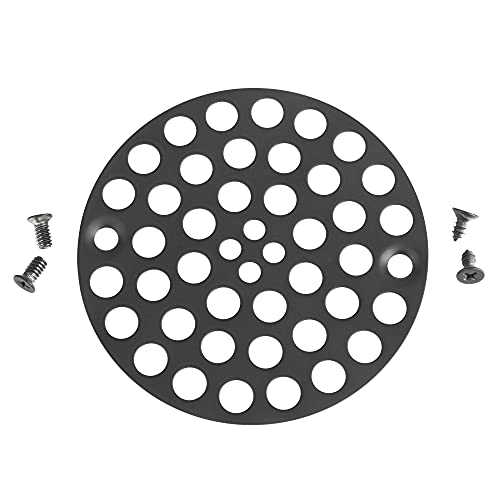 Artiwell 4’’ Shower Strainer Drain Trim Set, Solid Brass Screw-in Shower Strainer Drain Cover, Replacement Strainer Grid by Artiwell, Machine & Self-Tapping Screws Included (MATT Black) - color: Matt Black
