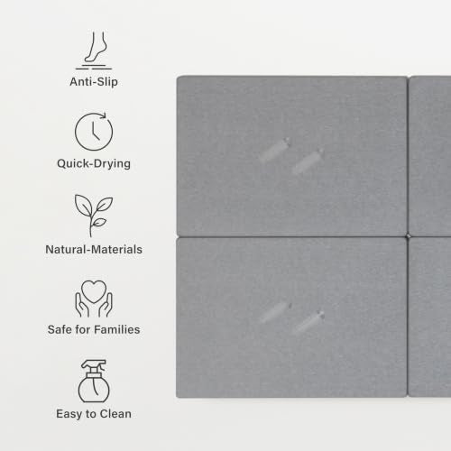 Dorai Home Stone Bath Mat for Bathroom | Quick-Drying Diatomaceous Earth Shower Mat, Non-Slip Natural Stone Modern Bathroom Rug, Customizable Design | Ash, Large - 22.3" x 31.6" x 0.6" - color: Ash