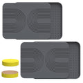 2 PCS Stone Dish Drying Mat ＆ Silicone Mat for Kitchen Counter – Diatomaceous Earth Bath Mat for Bathroom, 16.14"L×12.4"W×2 Quick Dry Mats for Dishes ,Bottles, Cups, Match Any Countertop(Gray) - color: Gray