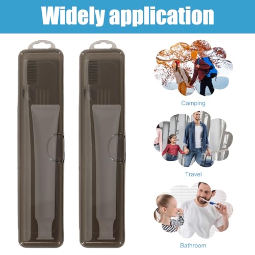 4 PCS Toothbrush Travel Case, Travel Toothbrush Holder, Portable Closed Teethbrush Holders Travel for Traveling, Bathroom, Camping, Business Trip (Gray)