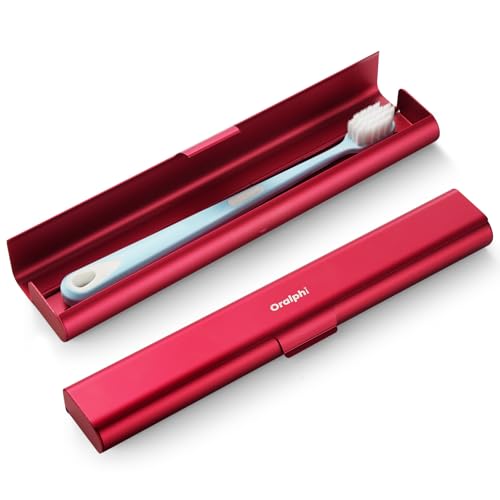 Aluminum Toothbrush Travel Case, Portable Travel Toothbrush Holder, Durable Manual Toothbrush Box Container for Traveling, Bathroom, Camping, Business Trip-Red - color: Red, size: 1 Pack (Standard)