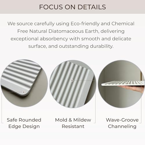 Stone Bath Mat Diatomaceous Earth Shower Mat Non-Slip Ultra Absorbent Durable Stone Mats for Bathroom/Kitchen Fast-Drying Modern Design Easy to Clean (24''*16'' Dark Grey) - color: Dark Grey