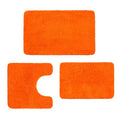 Bathroom Rugs Sets 3 Pieces Microfiber - Upgrade Non-Slip Thermo-Plastic Rubber Bottom- Quick Dry - Machine Wash for Bedroom, Tub, Living Room (Orange) - color: Orange
