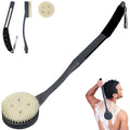 Back Brush Long Handle for Shower, 20.5” Back Bath Brush for Shower, Back Scrubber, Exfoliation and Improved Skin Health for Elderly with Limited Arm Movement, Disabled, Pregnant Women - color: Gray