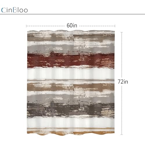 Abstract Brown 60Wx72H Shower Curtain Modern White Grey Striped Minimalist Geometric Simple Neutral Watercolor Oil Painting Bathroom Curtain Set Aesthetic Bath Bathroom Accessories Decor - size: 60"W x 72"L (Pack of 1)