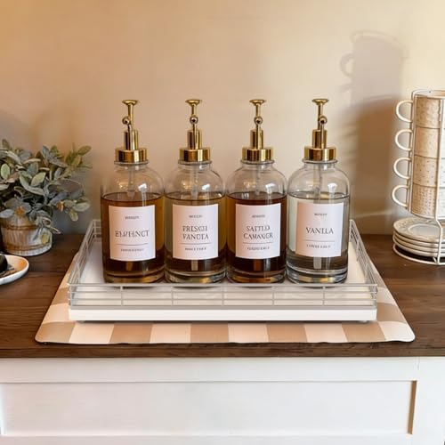 Bathroom Vanity Tray, 13" x 8" Oak Decorative Wooden Tray for Countertop | Large Bathroom Vanity Organizer, Wood Tray for Perfume, Skincare & Accessories Storage, Vanity Dresser Decor, Silver & White - color: Silver, size: 13" x 8" x 2"