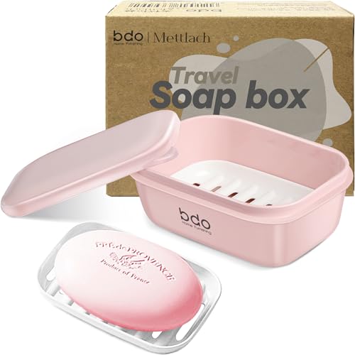 Doter Travel Soap Case, Leakproof Soap Container with Lid, Portable Bar Soap Holder for Traveling, Soap Dishes for Bathroom, Shower, Gym, School, Camping, Vacation, Outdoor - color: Pink