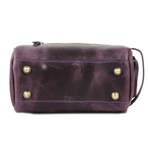 KomalC Travel Toiletry Bag – Premium Leather Dopp Kit for Men & Women with Water-Resistant Lining & Spacious Zippered Organizer - style: 1 Zip Classic Purple