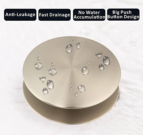 Artiwell Universal Bathroom Sink Drain Stopper, Fits Most Pop-Up Drains for Vessel Sink Lavatory Vanity, Sink Drain Strainer with Detachable Hair Catcher, Tested by Plumber in US (Brushed Nickel) - color: Brushed Nickel