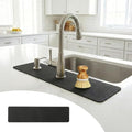 Customizable Kitchen Sink Faucet Mat: 24" Lx4 W Absorbent Splash Guard | Non-slip Fabric Rubber Mat, Cut to Fit Oval Rectangle Square Faucet & 2,3,4 Holes Irregular Sink with Soap Dispenser Air Gap - size: 24"Lx4"W -1PC