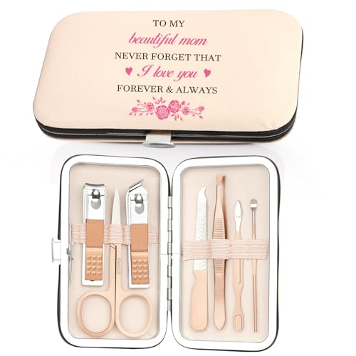 Christmas Gifts for Mom,Mom Christmas Gift Moms Mother Birthday Valentines Day Mothers Day Gift from Daughter Son Stocking Stuffers Nail Clippers Manicure Kit for Women Pedicure Cuticle Trimmer Set - color: Pink Mom