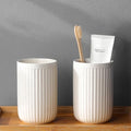 Toothbrush Holders - 2 Cup Ceramic Toothbrush Toothpaste Holders Set, Beige Bathroom Tumbler Cups Reusable Toothbrush Mouthwash Cup, Bathroom Counter Organizer - color: Beige, size: 2pcs