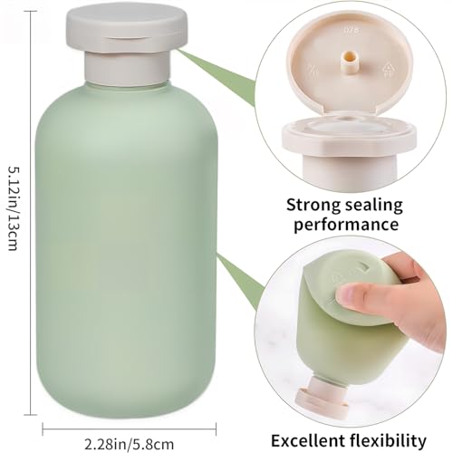 6.8oz Travel Shampoo and Conditioner Bottles,Refillable Squeeze Bottles with Flip Cap for Creams,Lotion,Shampoo,Conditioner(2 PCS)