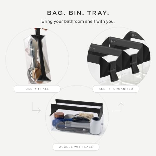 Cadence Parcel - Clear Travel Kit with Zipperless Magnetic Closure - Ink, Extra Large - Durable, Leak-Resistant and TSA Approved Toiletry Bag - Modular Organization - Recycled TPU (4 Qt) - color: Ink, size: Extra Large