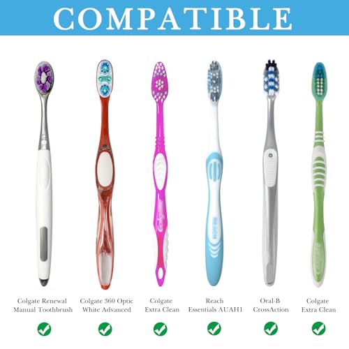 Linkidea 5 Slots Wall Mount Toothbrush Holder with Cover for Bathroom, Plastic Storage Organizer for Toothpaste, Gargle Cup, Compatible with Oral-B Cross Action, Colgate Renewal (Gray) - color: Grey, size: Medium